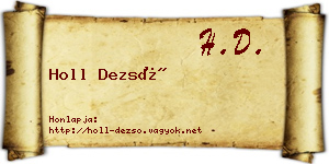 Holl Dezső névjegykártya